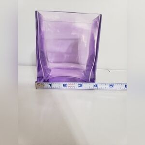 Purple square glass vase